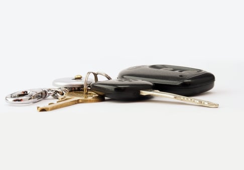 two-black-and-brass-colored-keys-with-fob-842528